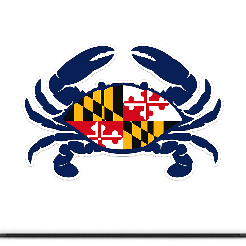 MD Maryland Blue Crab Sticker Decal Vinyl Laptop Car Window Bumper AUTO Water Bottle Helmets Waterproof