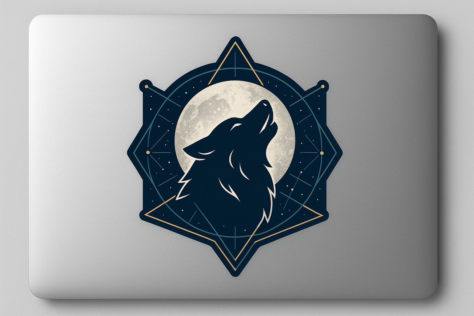 Wolf Moon Sticker Decal Vinyl Laptop Car Window Bumper AUTO Water Bottle Helmets Waterproof Geometric