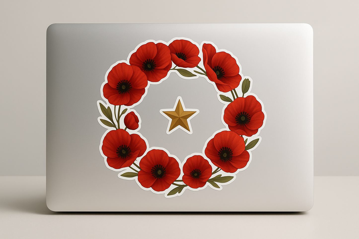 Honor Heroes Sticker Decal Vinyl Laptop Car Window Bumper AUTO Water Bottle Helmets Waterproof Poppy Flowers