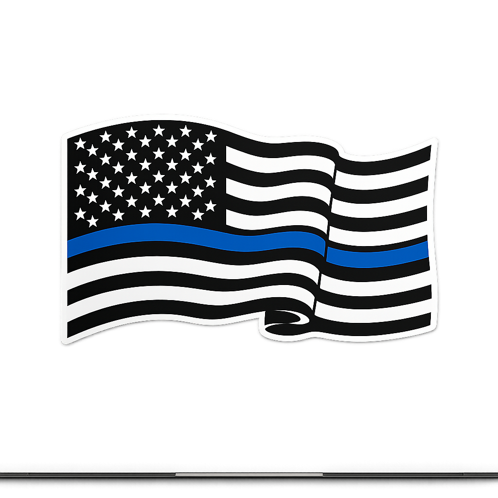 US United States Thin Blue Line Sticker Decal Vinyl Laptop Car Window Bumper AUTO Water Bottle Helmets Waterproof