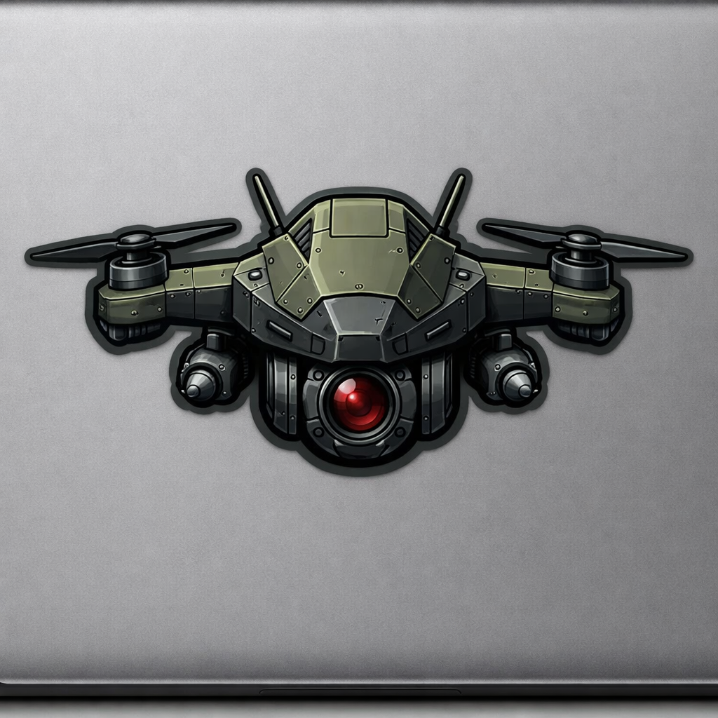 Drone UAV Sticker Decal Vinyl Laptop Car Window Bumper AUTO Water Bottle Helmets Waterproof Military Aerial