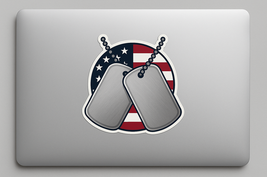 US United States Dog Tags Sticker Decal Vinyl Laptop Car Window Bumper AUTO Water Bottle Helmets Waterproof Flag
