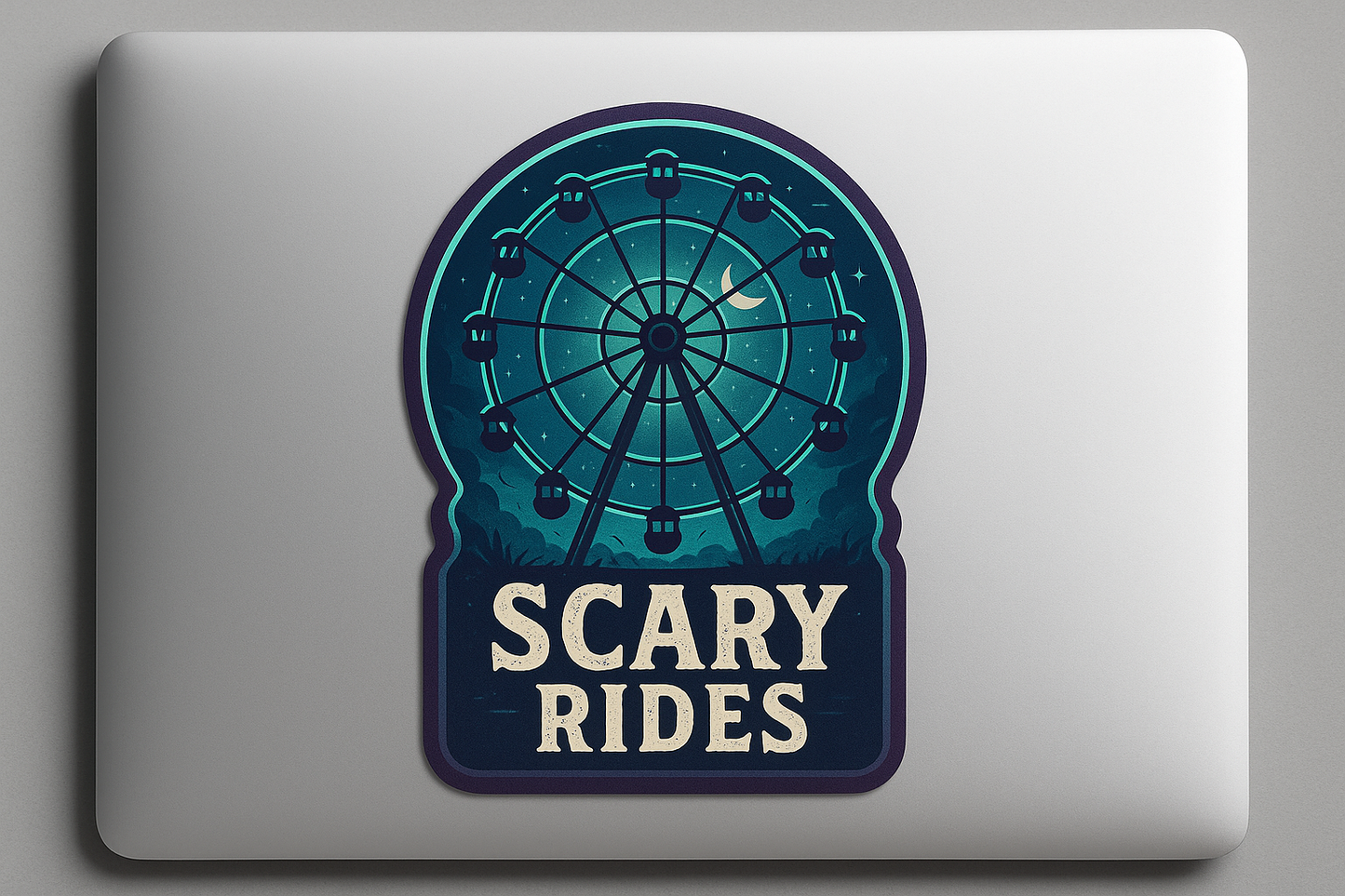 Haunted Ferris Wheel Sticker Decal Vinyl Laptop Car Window Bumper AUTO Water Bottle Helmets Waterproof Night Rides