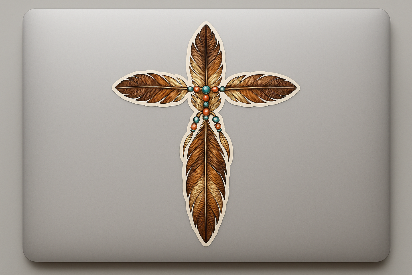 Tribal Feather Bead Cross Sticker Decal Vinyl Laptop Car Window Bumper AUTO Water Bottle Helmets Waterproof