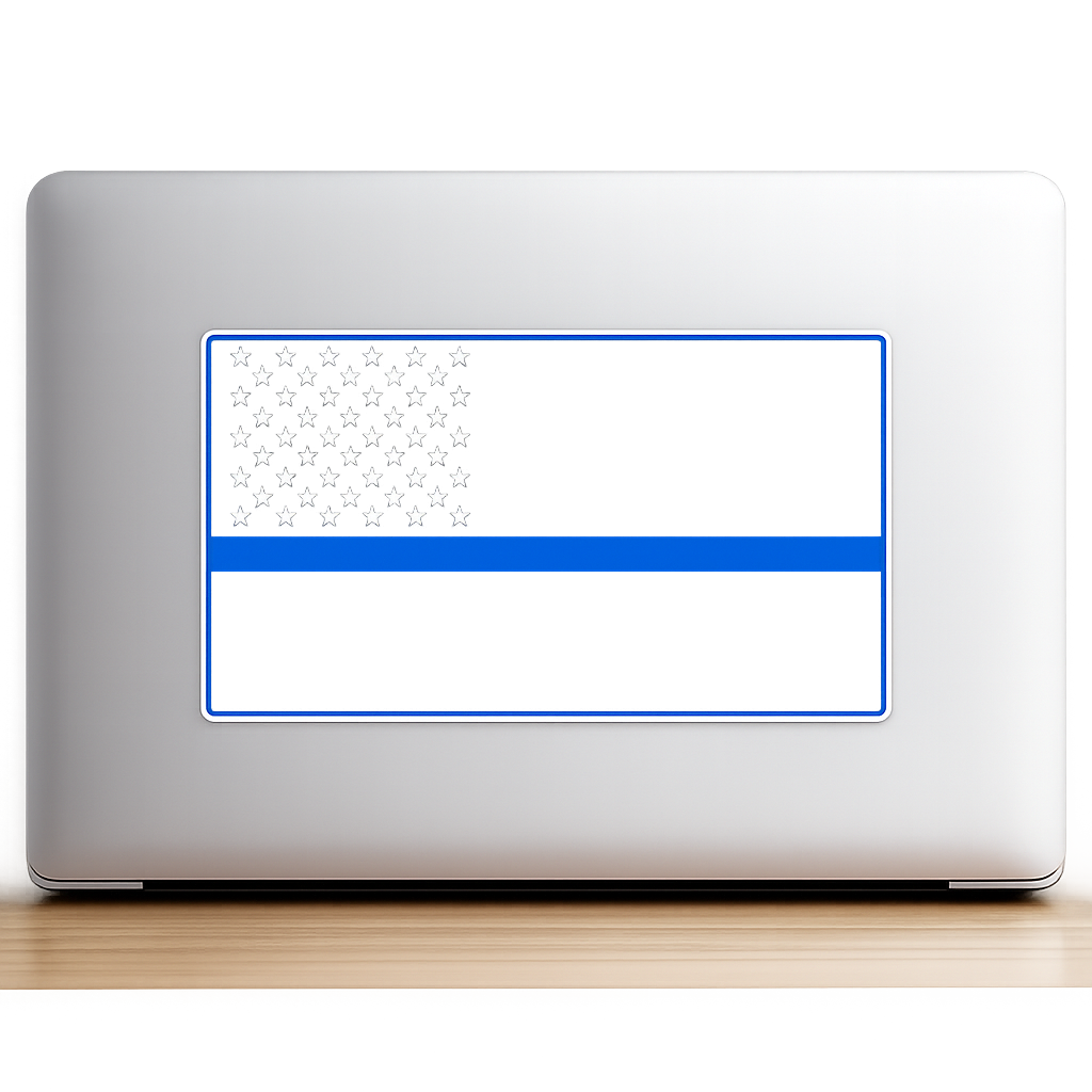 Thin Blue Line USA Sticker Decal Vinyl Laptop Car Window Bumper AUTO Water Bottle Helmets Waterproof American Flag