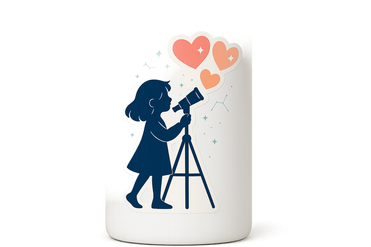 Galaxy Exploration Sticker Decal Vinyl Laptop Car Window Bumper AUTO Water Bottle Helmets Waterproof Hearts Telescope Girl