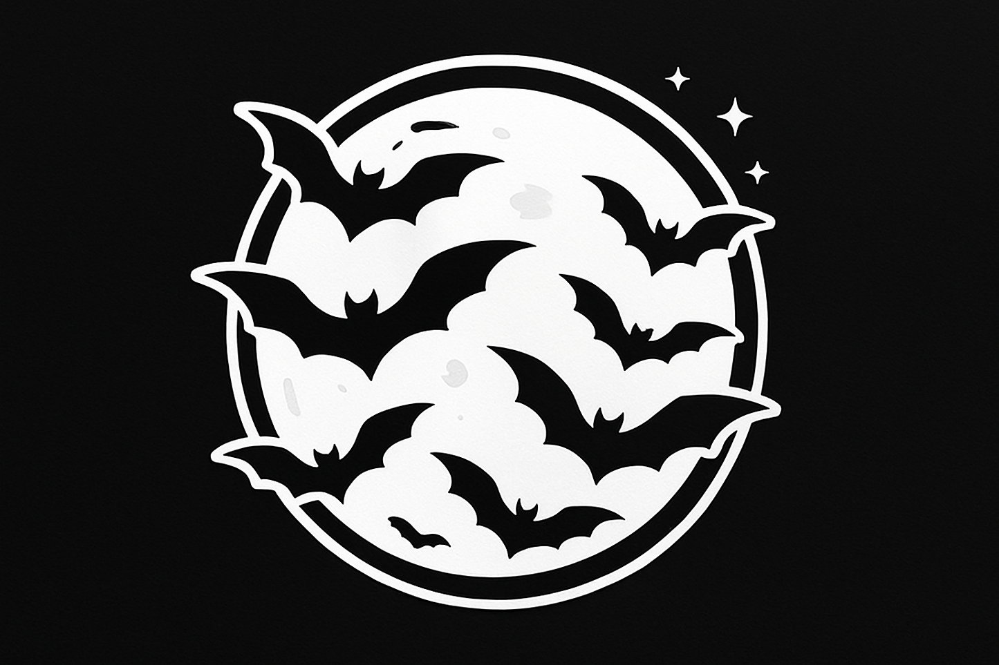 Full Moon Flying Bats Sticker Decal Vinyl Laptop Car Window Bumper AUTO Water Bottle Helmets Waterproof