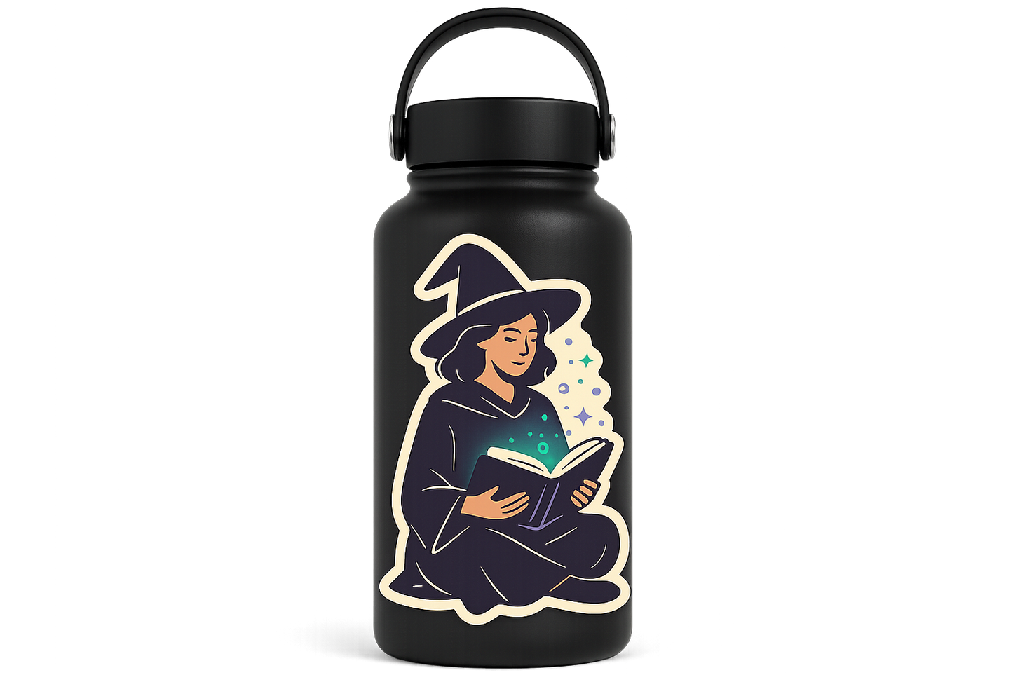 Witch Glowing Spell Book Sticker Decal Vinyl Laptop Car Window Bumper AUTO Water Bottle Helmets Waterproof Mystic