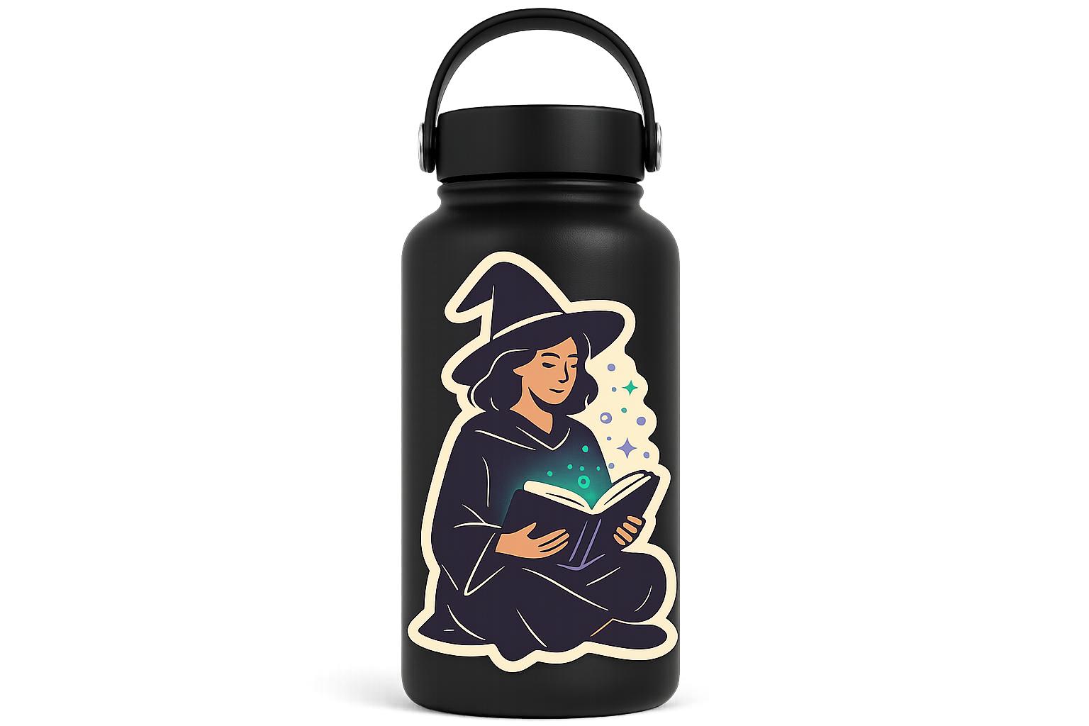 Witch Glowing Spell Book Sticker Decal Vinyl Laptop Car Window Bumper AUTO Water Bottle Helmets Waterproof Mystic