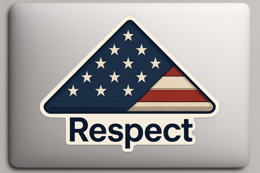 USA American Flag Respect Sticker Decal Vinyl Laptop Car Window Bumper AUTO Water Bottle Helmets Waterproof