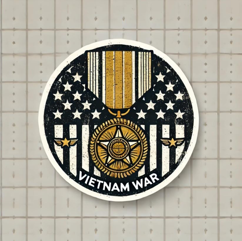 Vinyl sticker: Vietnam War Military Medal Stickers - Vintage Decals for Cars, Laptops, Bumpers, and Windows Variation 6