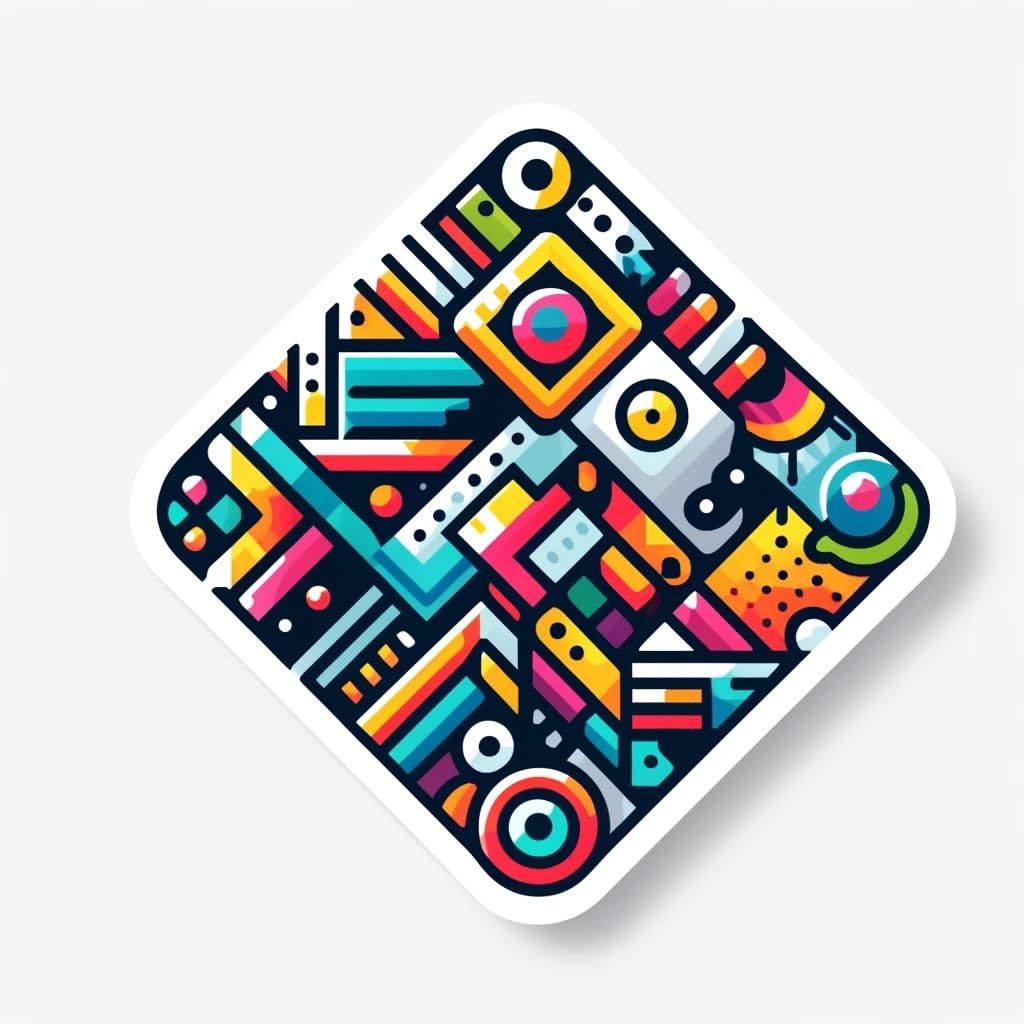 Vinyl sticker: Abstract Geometric Pattern Sticker for Laptop, Wall, Car, Window, Bumper, Waterproof Decal for Trucks and Water Bottles (6)