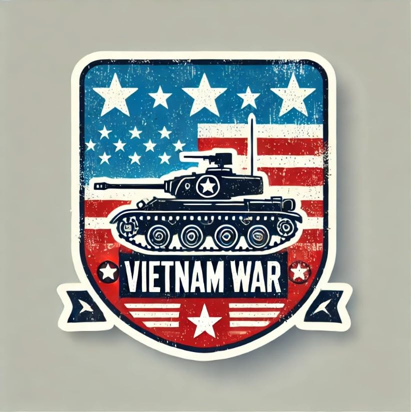 Vinyl sticker: Vietnam War Military Badge Stickers - Vintage Decals for Cars, Laptops, Bumpers, and Windows Variation 9