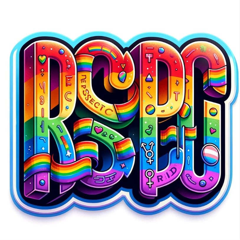 Vinyl sticker: Respect LGBTQ+ Pride Sticker Decal for Laptop, Wall, Car, Window, Bumper, Waterproof, Truck, Water Bottle