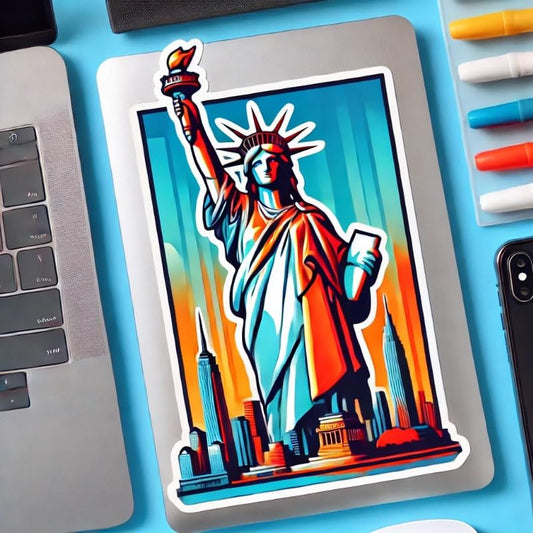 Vinyl sticker: Statue of Liberty Sticker – New York City Skyline Decal for Laptop, Car, Bumper, Window, Water Bottle – Modern Freedom Design, Waterproof Vinyl (4)