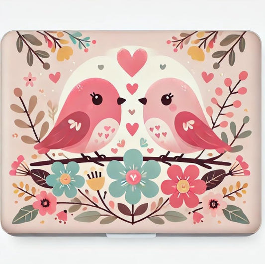 Vinyl sticker: Valentine’s Illustration Sticker for Laptop, Car, Truck, Window, Bumper, Waterproof Vinyl Decal, Two Birds in Love for Auto and Water Bottle Decoration