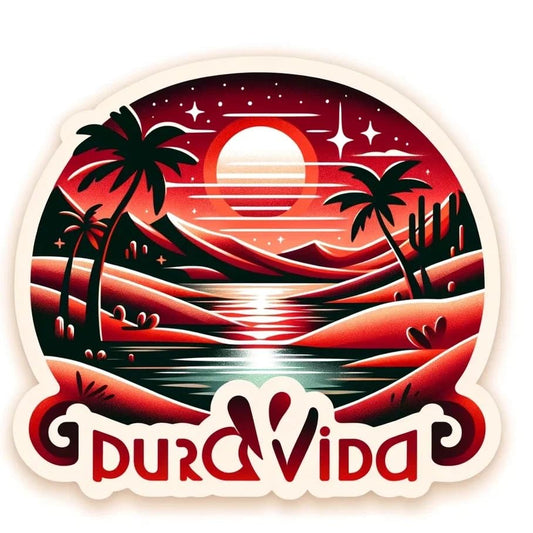Vinyl sticker: Sticker Pura Vida Tropical Adventure Sand Palm Tree Decal Embrace The Surf Sunset Wildlife Vibes for Car Truck Bumper Laptop Tumbler (4")