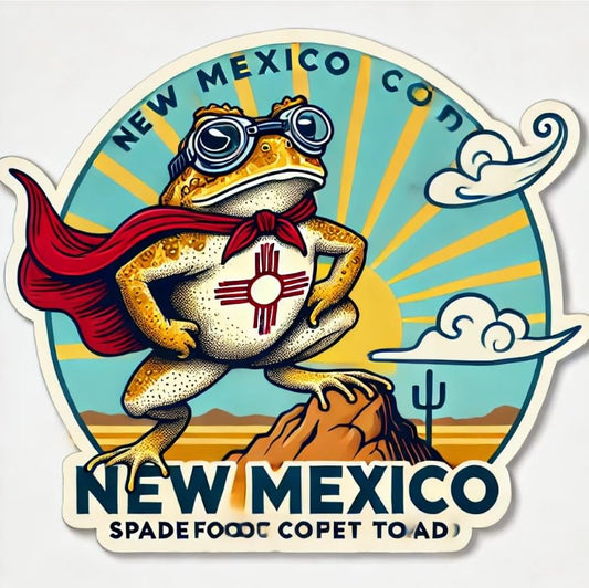 Vinyl sticker: SuperToad New Mexico Sticker – Waterproof Hero-Themed Vinyl Spadefoot Decal for Laptop, Wall, Truck, Car Window, Water Bottle, Bumper, and Auto Surfaces (4)