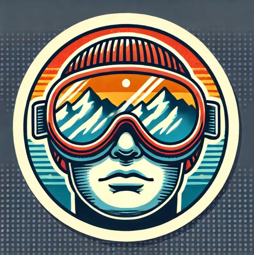 Vinyl sticker: Retro Ski Goggles Sticker with Reflective Mountains for Laptop, Wall, Car, Window, Bumper, Decal, Truck, Auto, Water Bottle – Vintage Adventure Design (6)