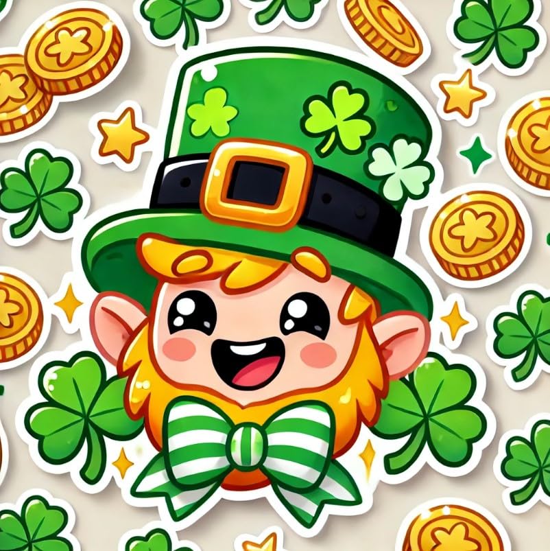 Vinyl sticker: Lucky Clover Horseshoe Laptop Wall Car Window Bumper Sticker Decal Truck Waterproof Auto Water Bottle