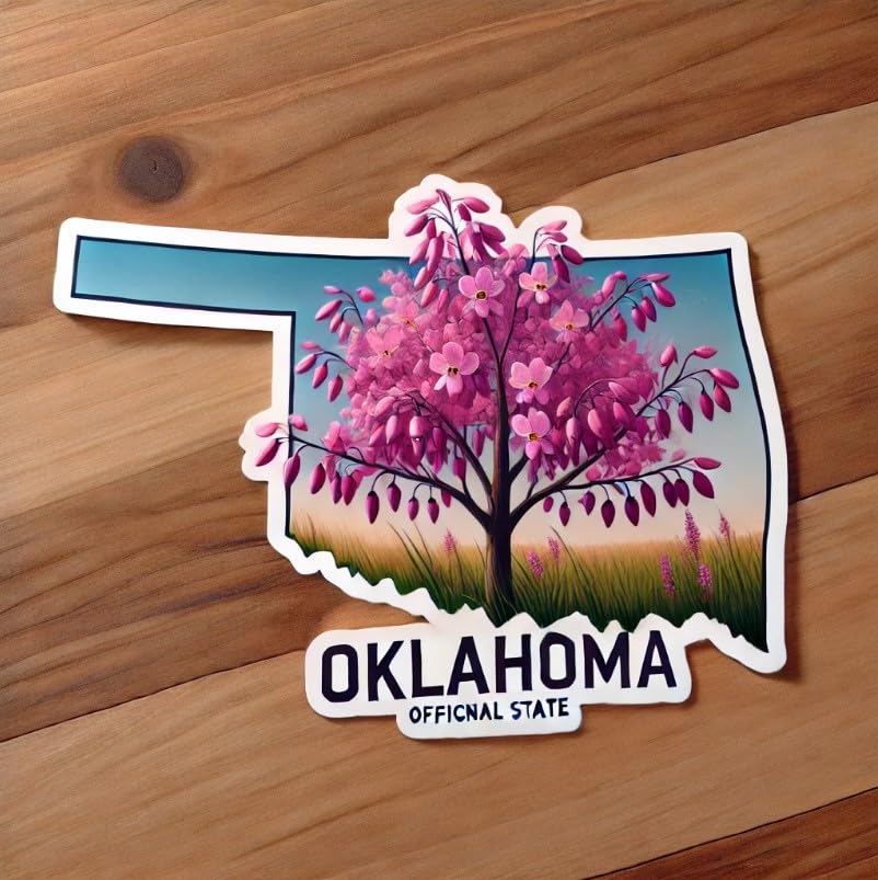 Vinyl sticker: Eastern Redbud Oklahoma Nature Sticker – Waterproof Vinyl Decal for Laptop, Wall, Car, Window, Bumper, Truck, Water Bottle, Auto Lovers