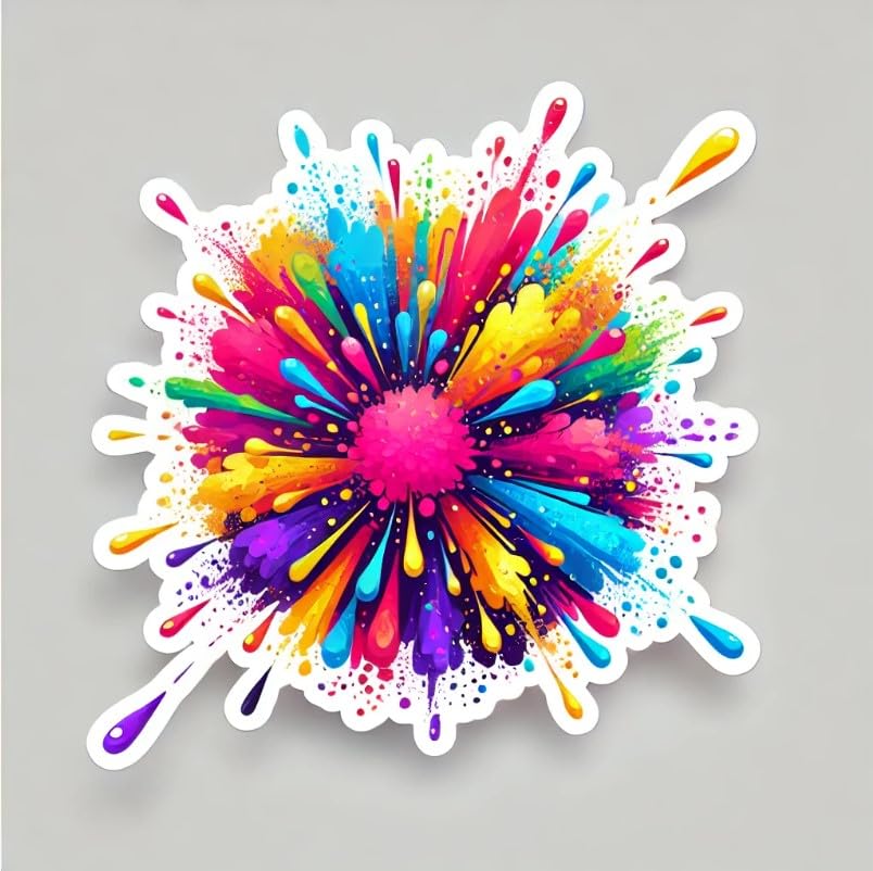Vinyl sticker: Holi Festival Color Explosion Laptop Wall Car Window Bumper Sticker Decal Truck Waterproof Auto Water Bottle