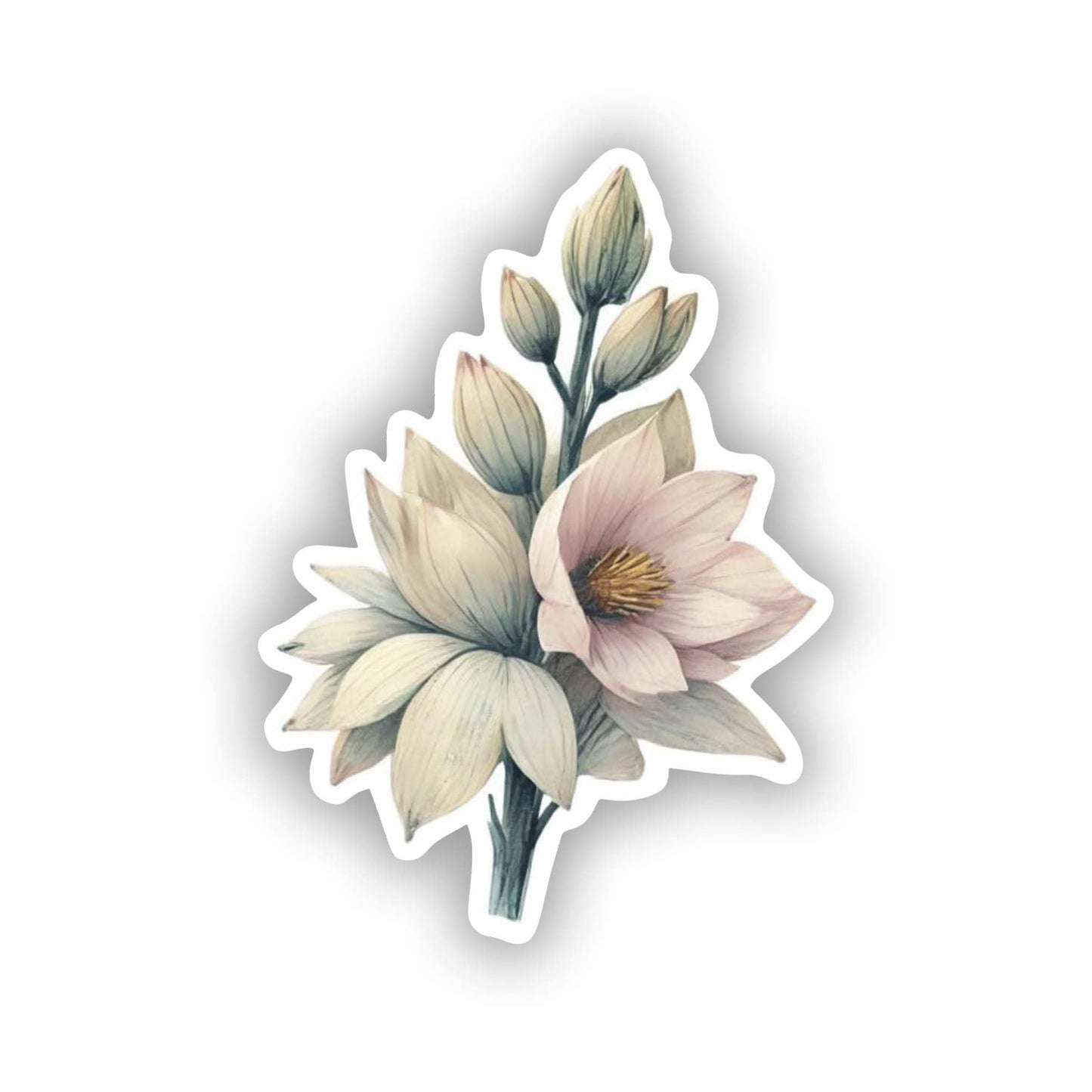 Vinyl sticker: Watercolor Yucca Flower Sticker for Laptop Car Window Wall Bumper Truck Auto Water Bottle – Soft Pastel Desert Bloom Vinyl Decal New Mexico Aesthetic (4)