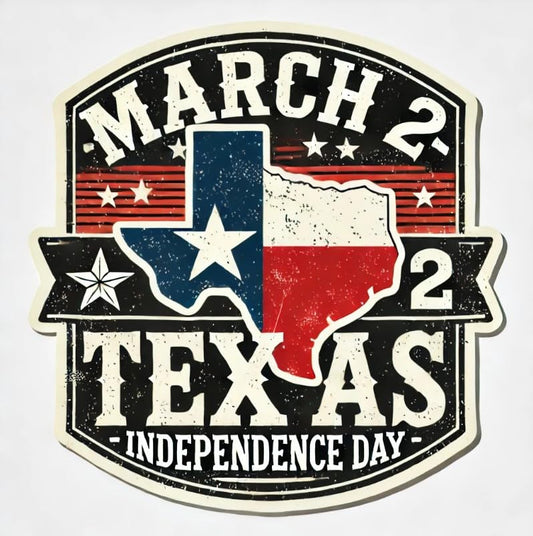 Vinyl sticker: Texas Independence Day March 2 Lone Star State Laptop Wall Car Window Bumper Sticker Decal Truck Waterproof Auto Water Bottle (4)