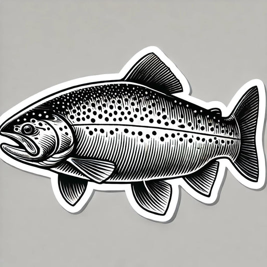 Vinyl sticker: Steelhead Trout Decal for Laptop, Wall, Car, Window, Bumper, Sticker with Sketch Design, Waterproof Auto Truck Vinyl for Water Bottles