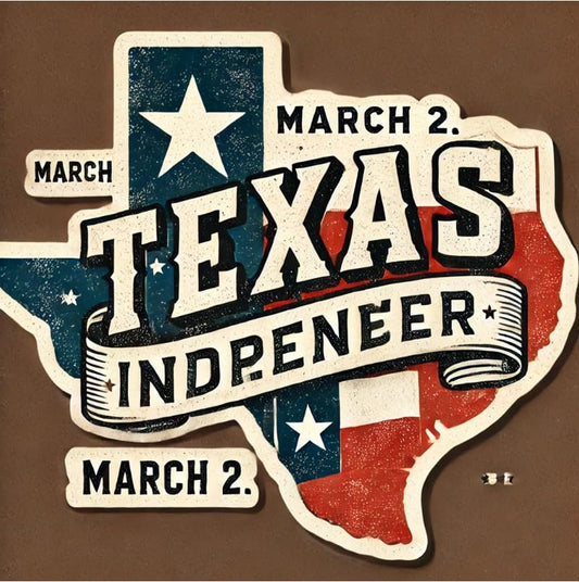 Vinyl sticker: Texas Independence Day March 2 Proud Texan Laptop Wall Car Window Bumper Sticker Decal Truck Waterproof Auto Water Bottle