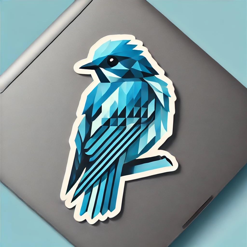 Vinyl sticker: Mountain Bluebird Laptop Wall Car Window Bumper Sticker Decal Truck Waterproof Auto Water Bottle Geometric Art