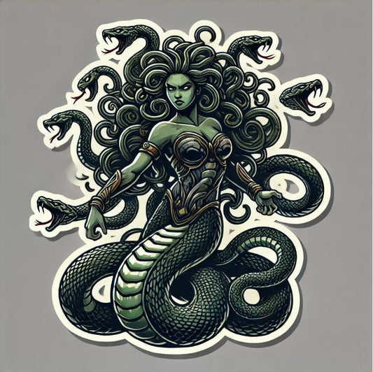 Vinyl sticker: Captivating Medusa Gaze Vinyl Sticker | Mythical Gorgon Decal for Car, Laptop, Window, Water Bottle