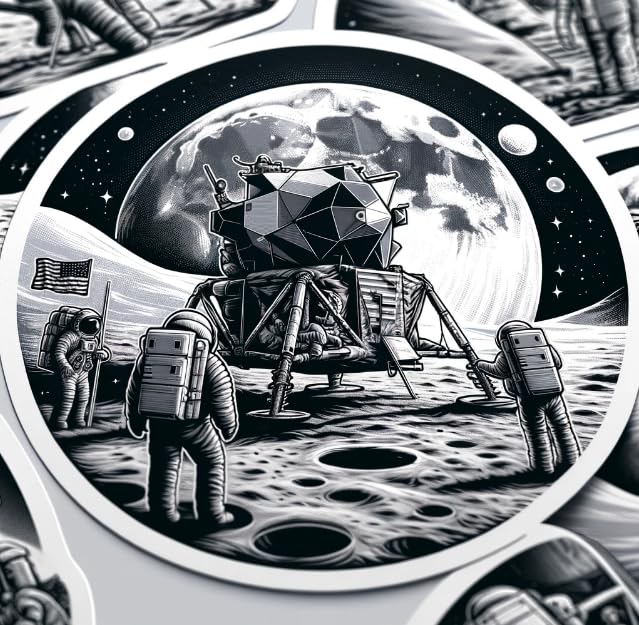 Vinyl sticker: Apollo 11 Moon Landing Sticker - Historic Space Mission Decal for Laptops, Cars, and Science Enthusiasts