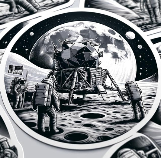 Vinyl sticker: Apollo 11 Moon Landing Sticker - Historic Space Mission Decal for Laptops, Cars, and Science Enthusiasts