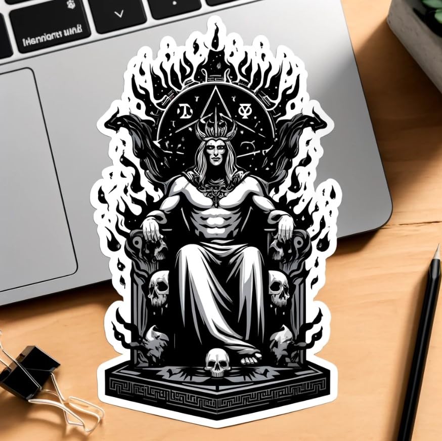 Vinyl sticker: Dark Throne Hades Sticker for Laptop, Wall, Car, Window, Bumper, Decal, Truck, Waterproof Auto, and Water Bottle Design