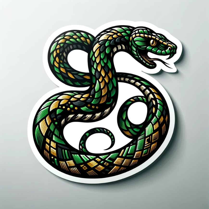 Vinyl sticker: Bold Black Snake Decal for Laptop, Wall, Car, Window, Bumper, Sticker, Waterproof Truck, Auto, Water Bottle