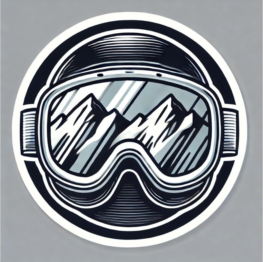 Vinyl sticker: Ski Goggles Sticker with Reflective Snow-Capped Mountains for Laptop, Wall, Car, Window, Bumper, Decal, Truck, Auto, Water Bottle – Bold Graphic Design (4)