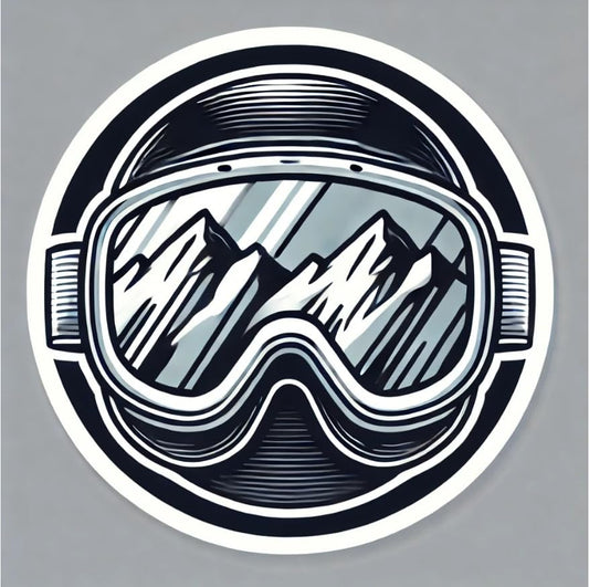 Vinyl sticker: Ski Goggles Sticker with Reflective Snow-Capped Mountains for Laptop, Wall, Car, Window, Bumper, Decal, Truck, Auto, Water Bottle – Bold Graphic Design (4)