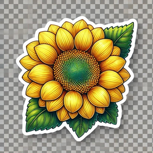 Vinyl sticker: Cheerful Sunflower Sticker for Laptop, Wall, Car, Window, Bumper, Truck, Waterproof Decal - Realistic Design