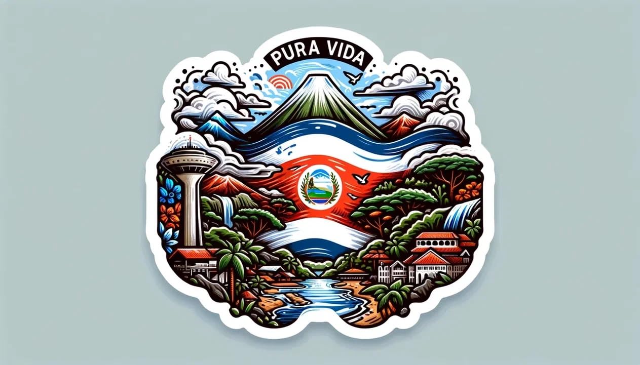 Vinyl sticker: Sticker Pura Vida Tropical Adventure Vinyl Costa Rica Decal Embrace The Surf Sunset Wildlife Vibes for Car Truck Bumper Door Laptop Tumbler (4")