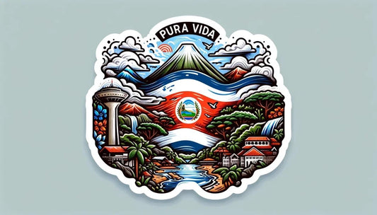 Vinyl sticker: Sticker Pura Vida Tropical Adventure Vinyl Costa Rica Decal Embrace The Surf Sunset Wildlife Vibes for Car Truck Bumper Door Laptop Tumbler (4")
