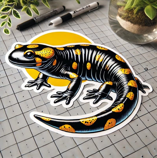 Vinyl sticker: Cartoon Tiger Salamander Laptop Wall Car Window Bumper Sticker Decal Truck Waterproof Auto Water Bottle