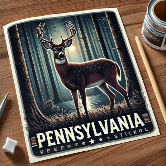 Vinyl sticker: Twilight White-Tailed Deer Vinyl Sticker for Laptop, Wall, Car, Window, Bumper, Decal, Truck, Waterproof, Auto, Water Bottle (4)