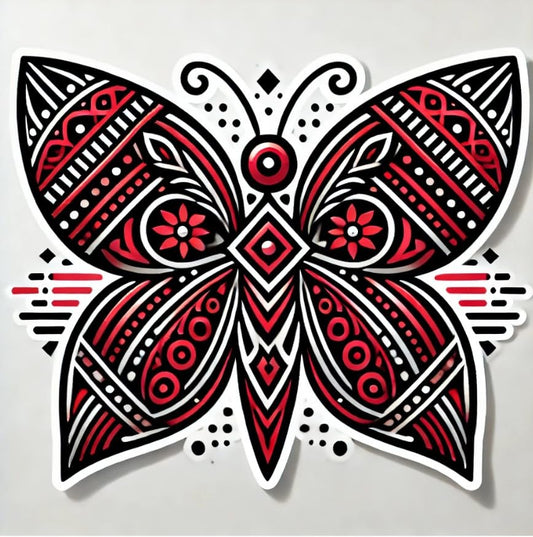 Vinyl sticker: Tribal Butterfly Sticker for Laptop, Car, Wall, Window, Waterproof Decal for Bumper, Truck, Water Bottles