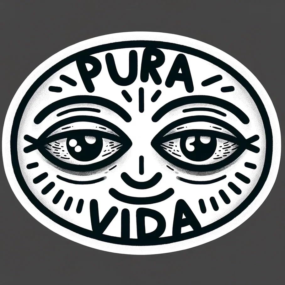 Vinyl sticker: Sticker Pura Vida Tropical Decal Embrace The Surf Sunset Wildlife Vibes for Car Truck Bumper Door Laptop Tumbler (4")