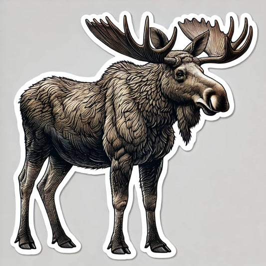 Vinyl sticker: Realistic Moose Waterproof Laptop Wall Car Window Bumper Sticker Decal Truck Auto Water Bottle