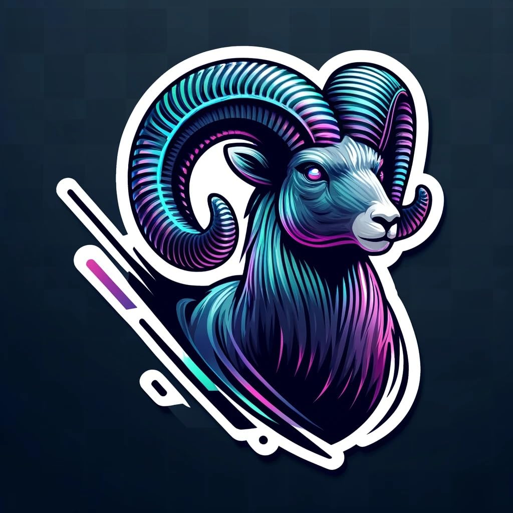 Vinyl sticker: Holographic Bighorn Sheep Sticker for Laptop, Car, Window, Bumper, Waterproof Decal, Auto, Truck, Water Bottle