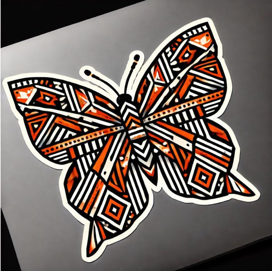Vinyl sticker: Tribal Butterfly Sticker for Laptop, Car, Window, Wall, Waterproof Decal for Bumper, Truck, and Water Bottles (6)