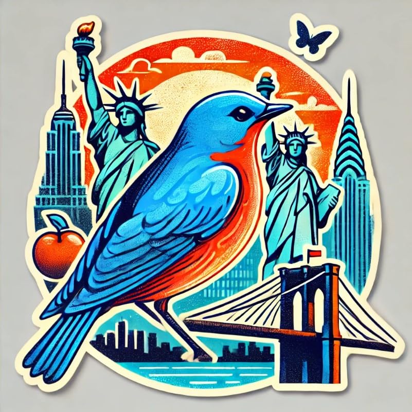 Vinyl sticker: Eastern Bluebird Liberty Silhouette Sticker – Laptop Wall Car Window Bumper Decal Truck Waterproof Auto Water Bottle