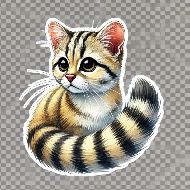 Vinyl sticker: Ring-Tailed Cat Watercolor Art Laptop Wall Car Window Bumper Sticker Decal Truck Waterproof Auto Water Bottle